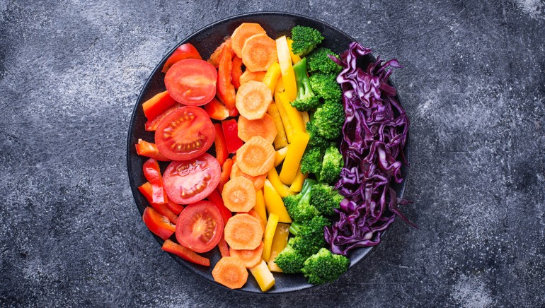 Colourful fruits and vegetables